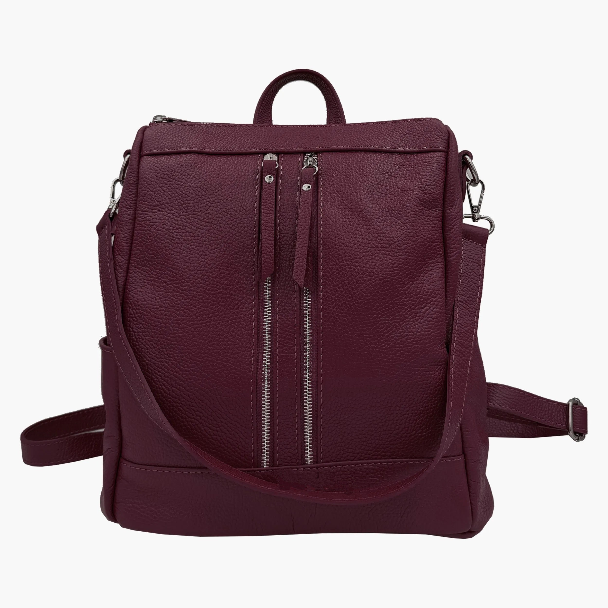Backpack In Genuine Leather Made In Italy