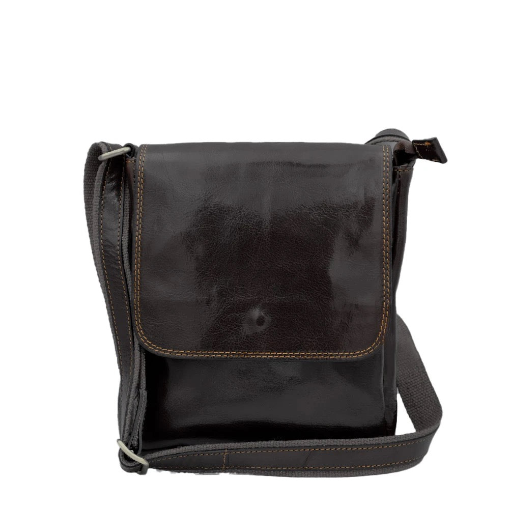 Genuine Leather Men's Shoulder Bag Made In Italy