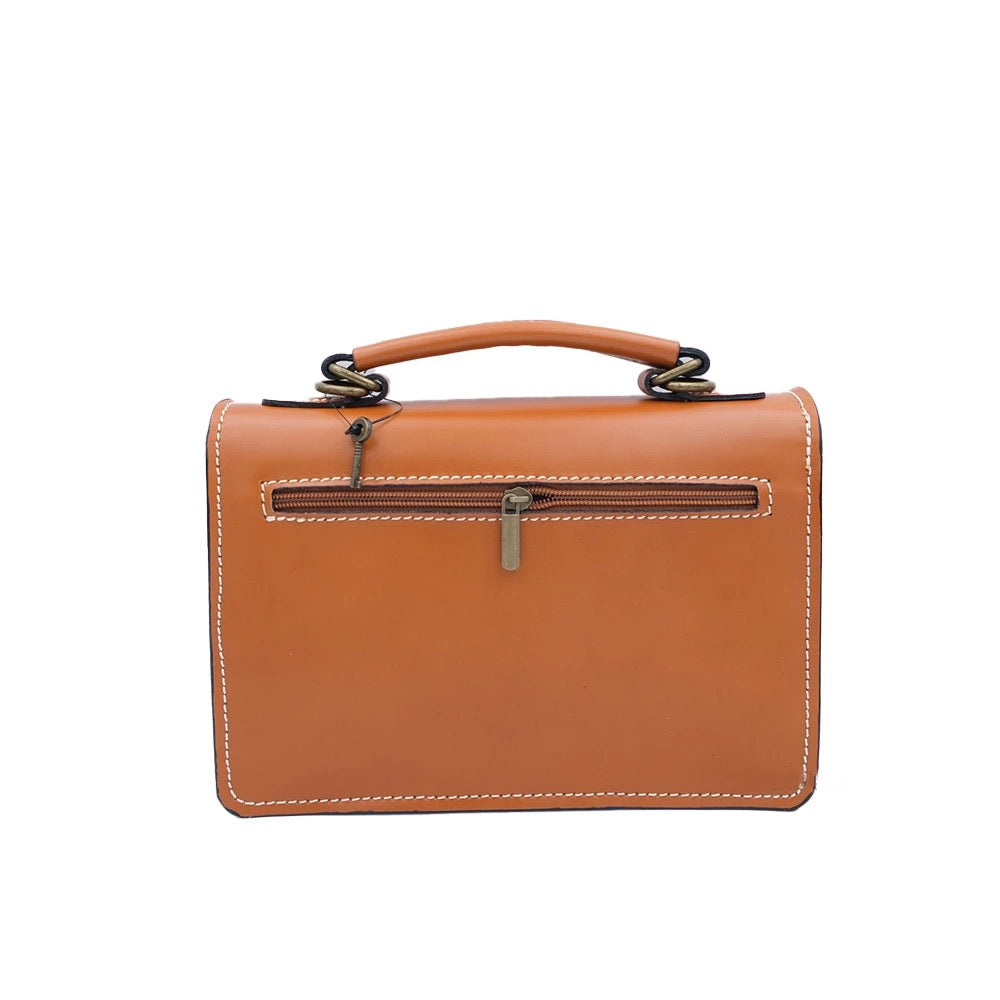 Genuine Leather Small Work Bag Made In Italy