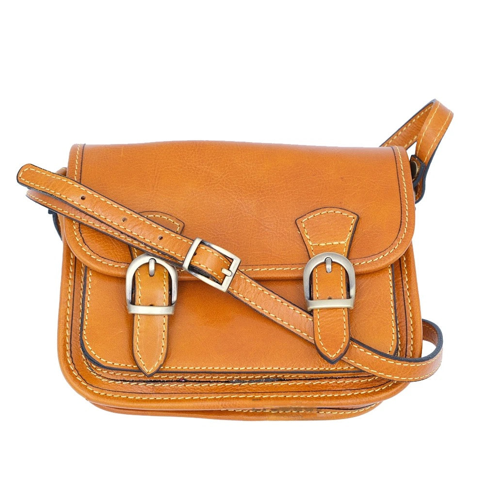 Handbag in genuine Buffered leather Made in Italy