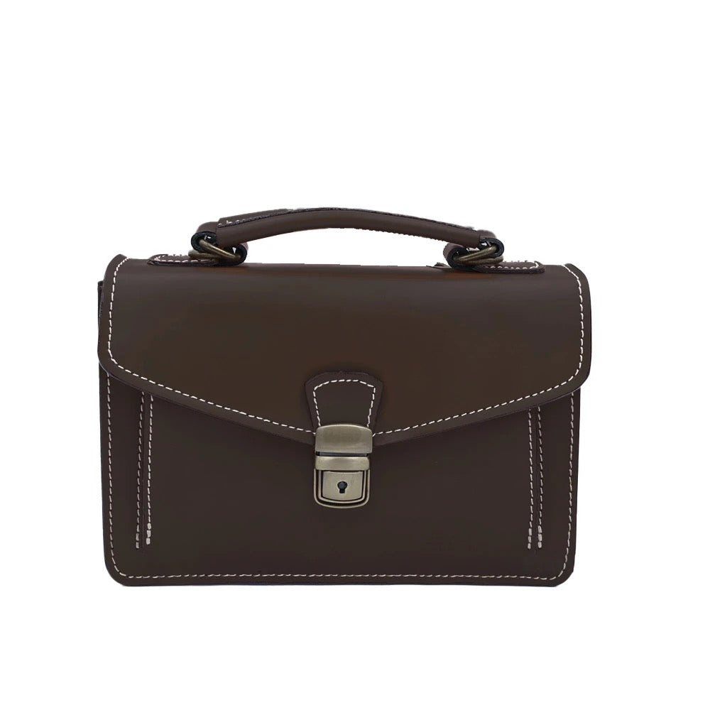 Genuine Leather Small Work Bag Made In Italy