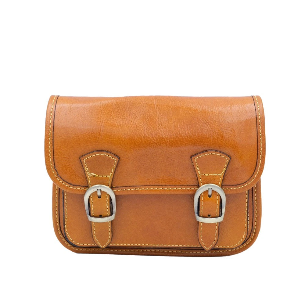 Handbag in genuine Buffered leather Made in Italy