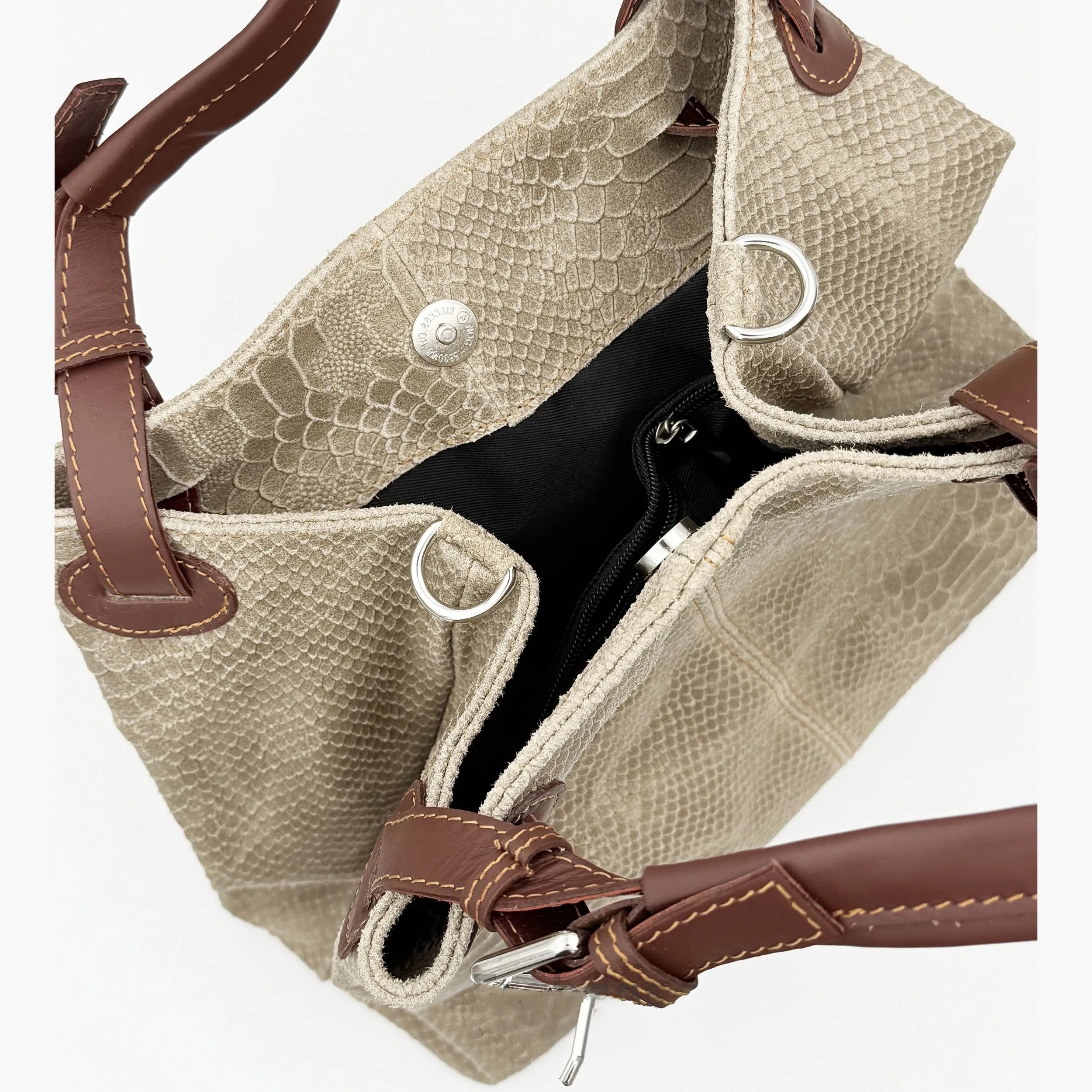 Shoulder Bag In Genuine Leather Made In Italy