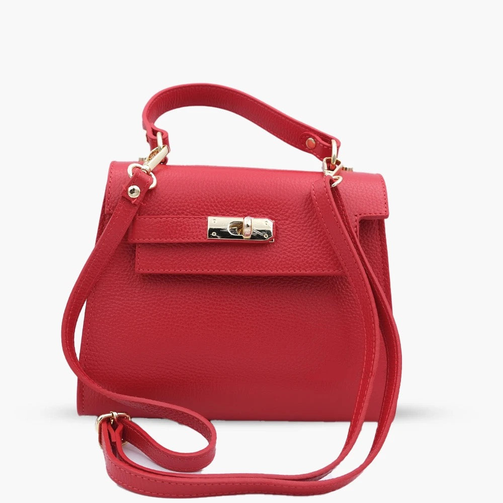 Handbag In Genuine Leather Made In Italy