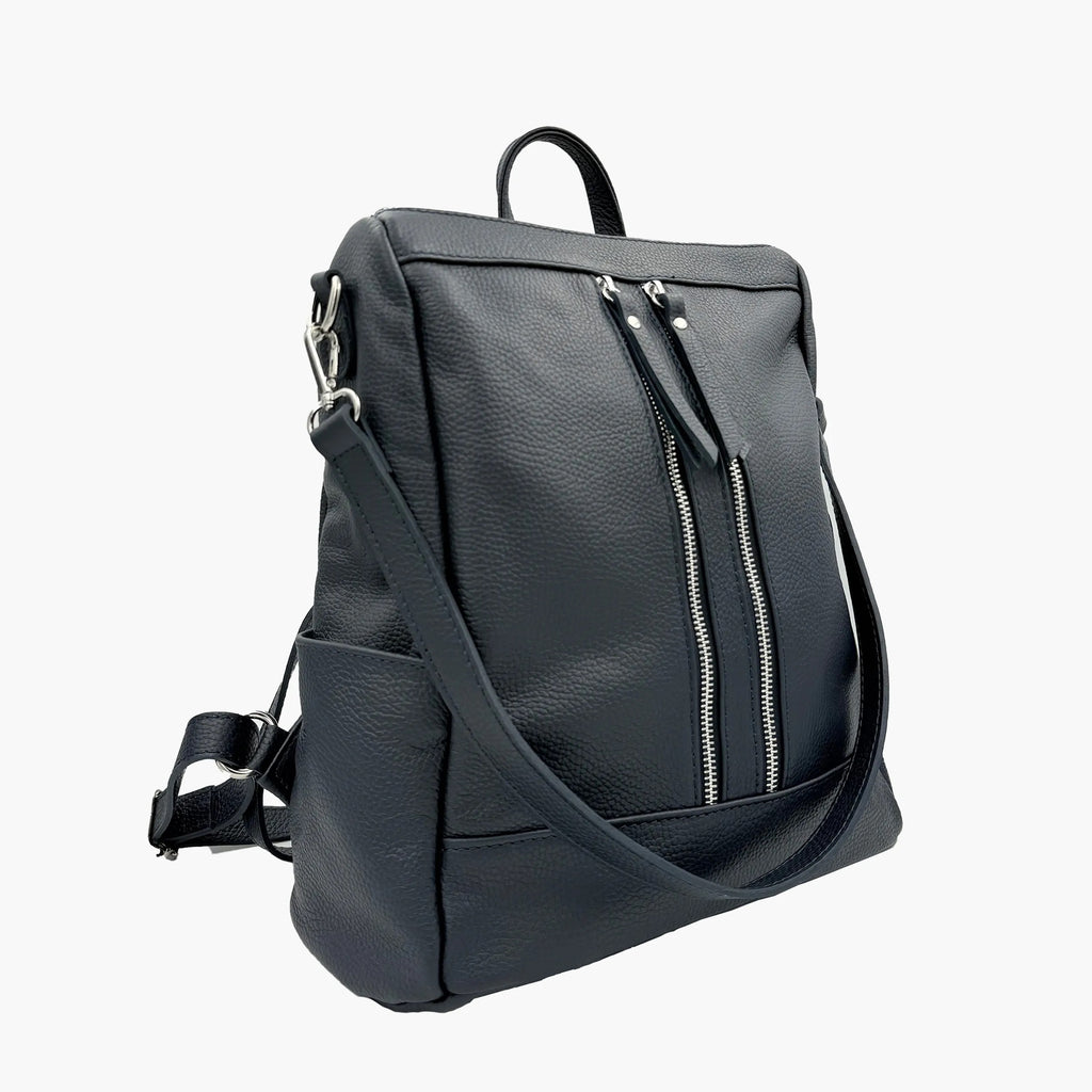 Backpack In Genuine Leather Made In Italy