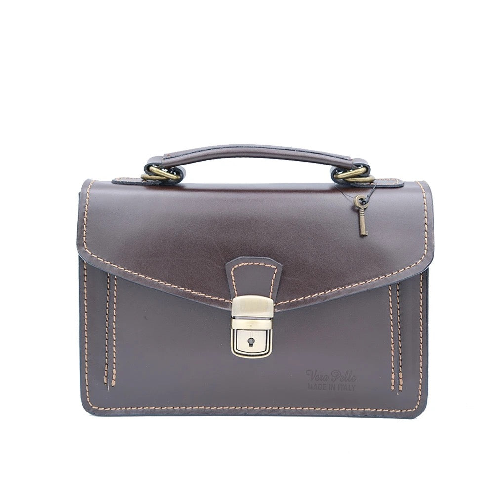 Genuine Leather Small Work Bag Made In Italy