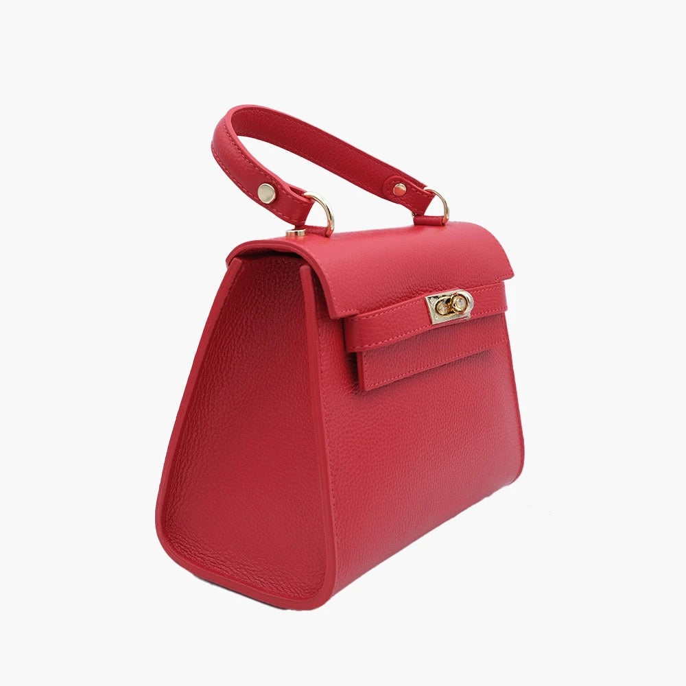 Handbag In Genuine Leather Made In Italy