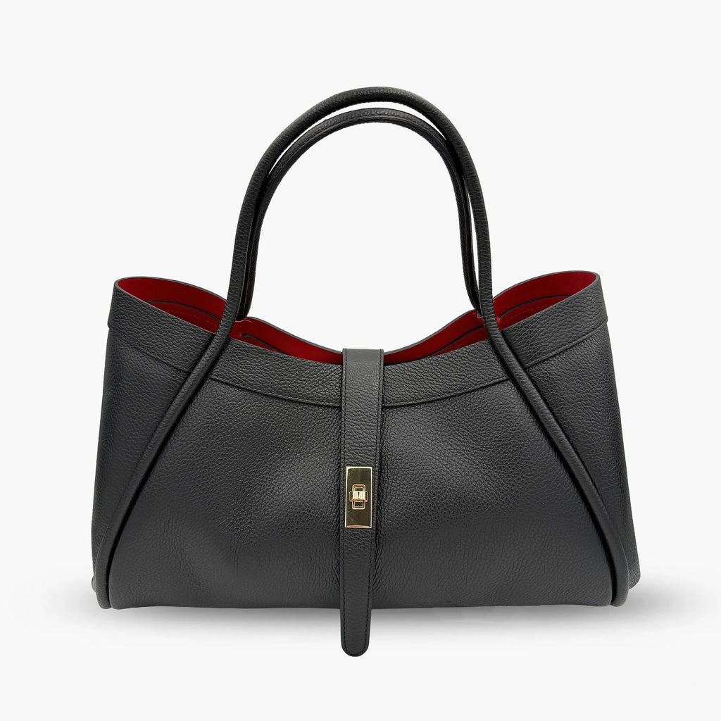 Shoulder Bag With A Beautiful Pochette In Genuine Leather Made In Italy