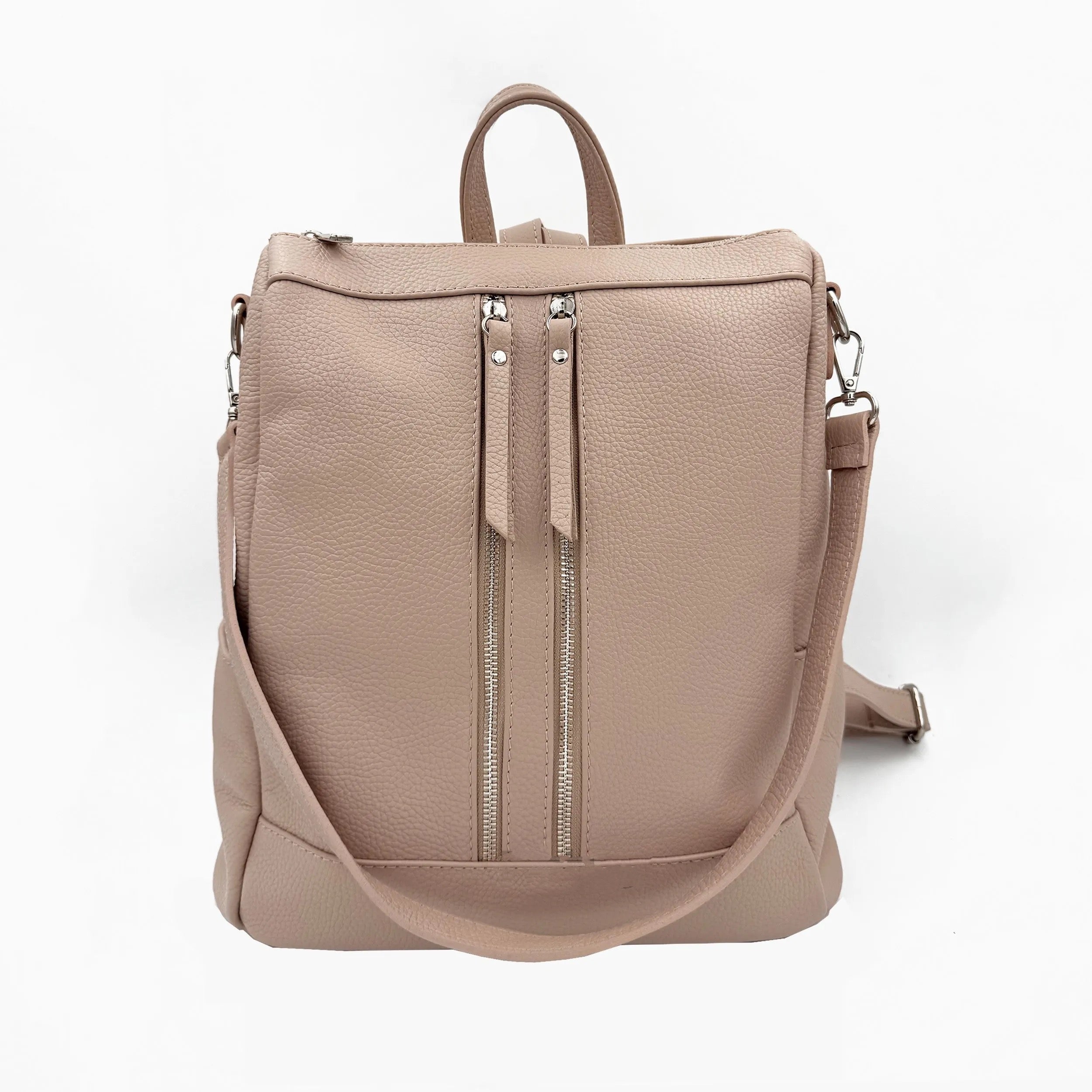 Backpack In Genuine Leather Made In Italy