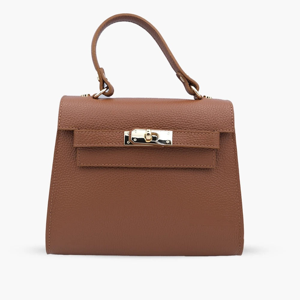 Handbag In Genuine Leather Made In Italy