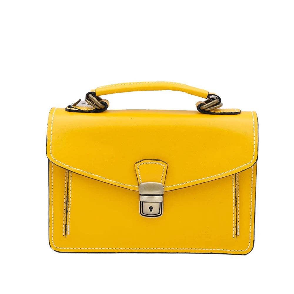 Genuine Leather Small Work Bag Made In Italy