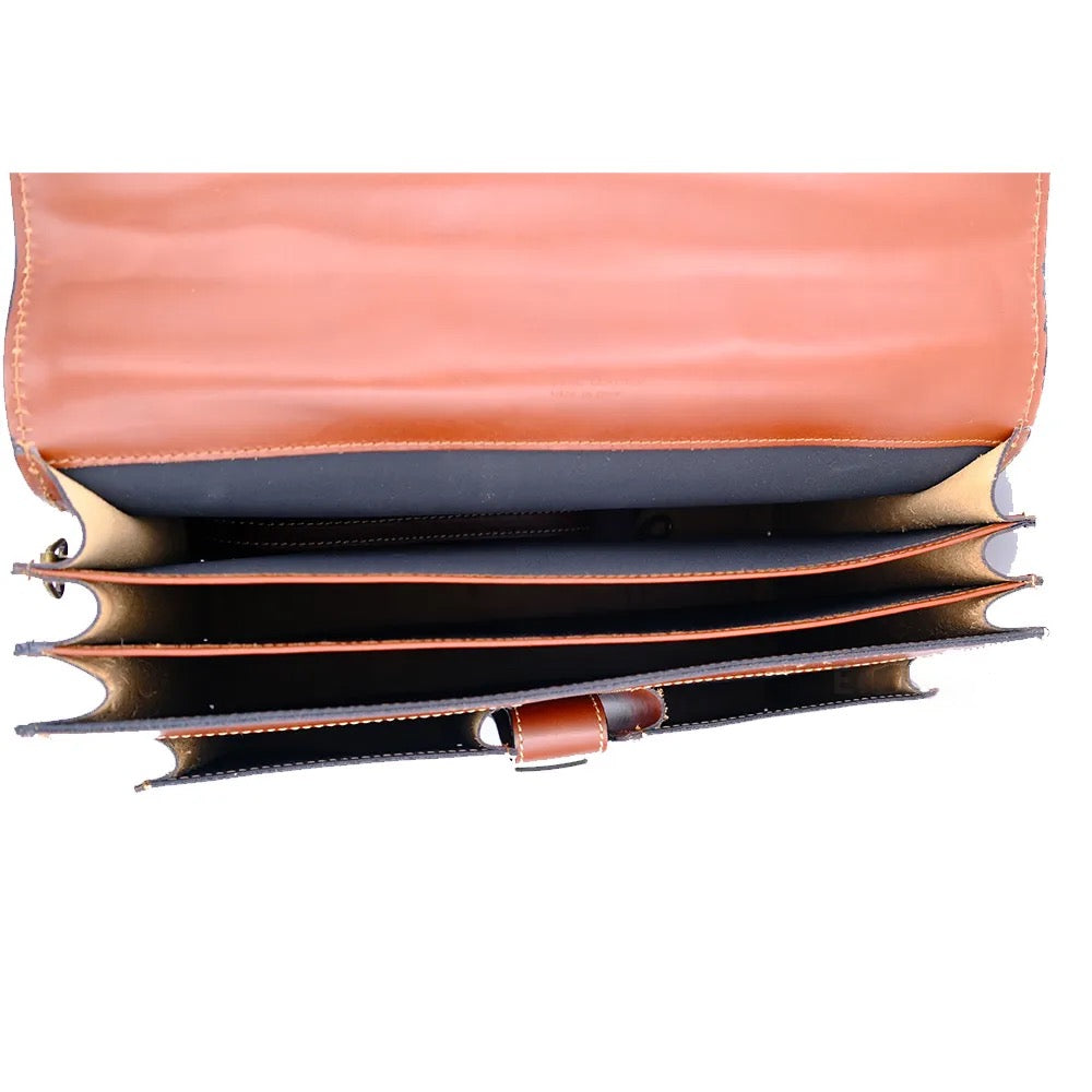 Made In Italy Genuine Leather Work Bag