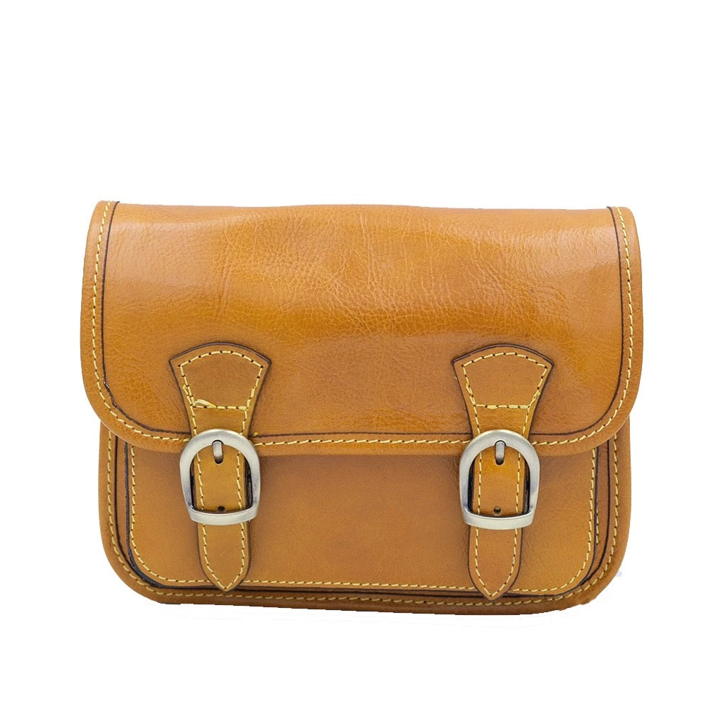 Handbag in genuine Buffered leather Made in Italy