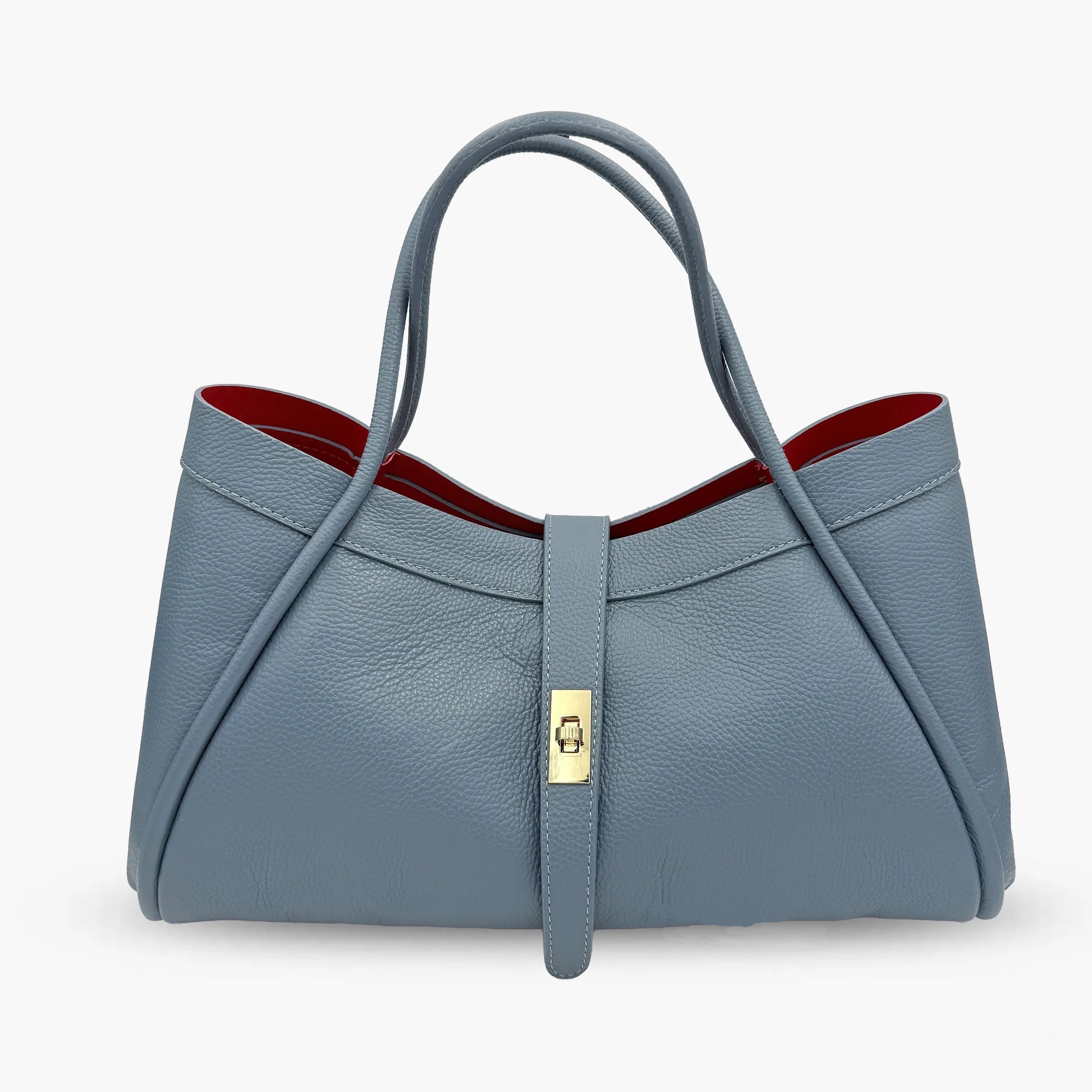 Shoulder Bag With A Beautiful Pochette In Genuine Leather Made In Italy