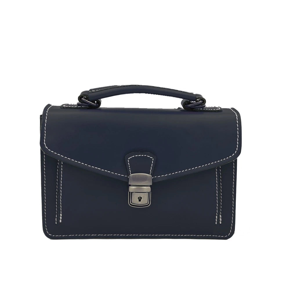 Genuine Leather Small Work Bag Made In Italy