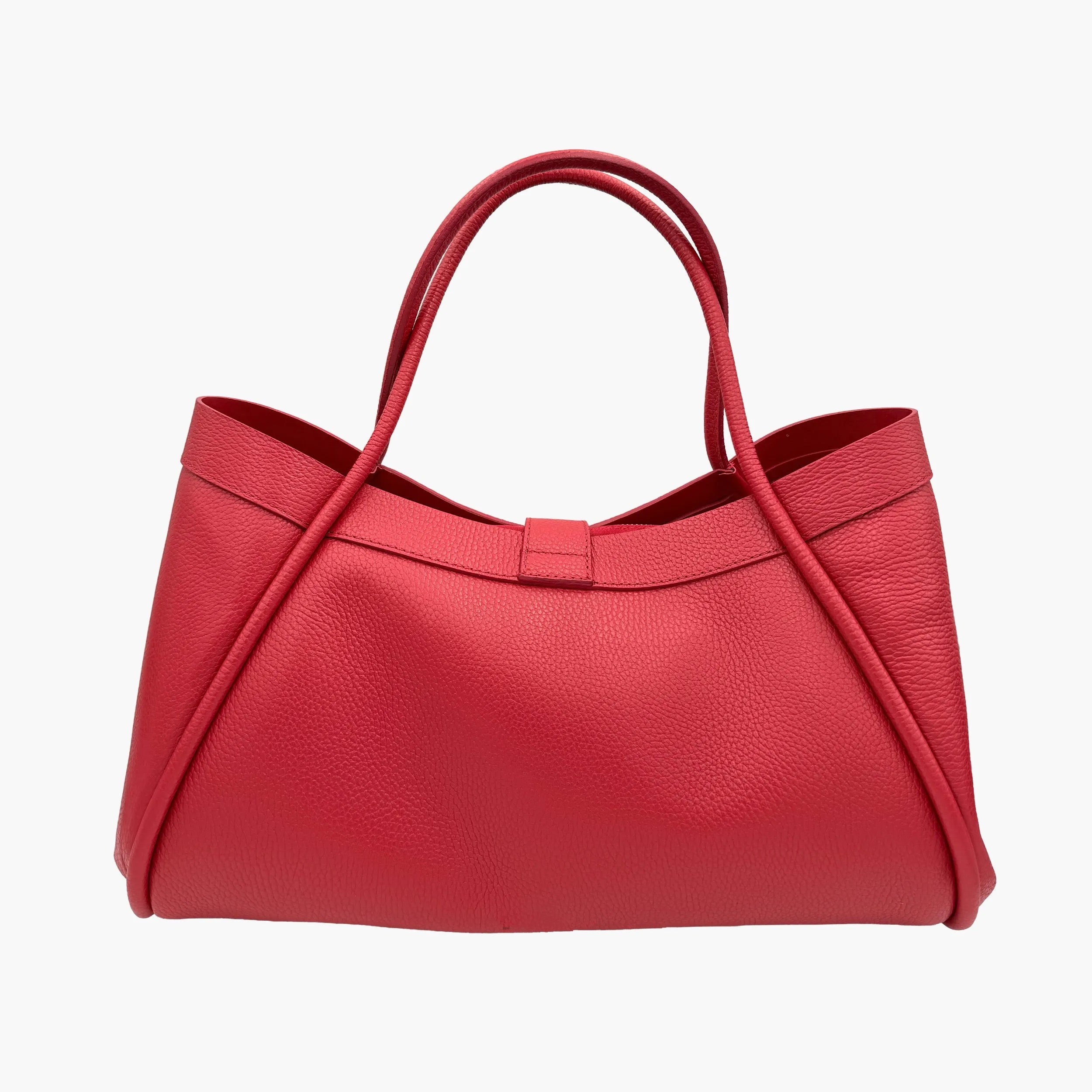 Shoulder Bag With A Beautiful Pochette In Genuine Leather Made In Italy