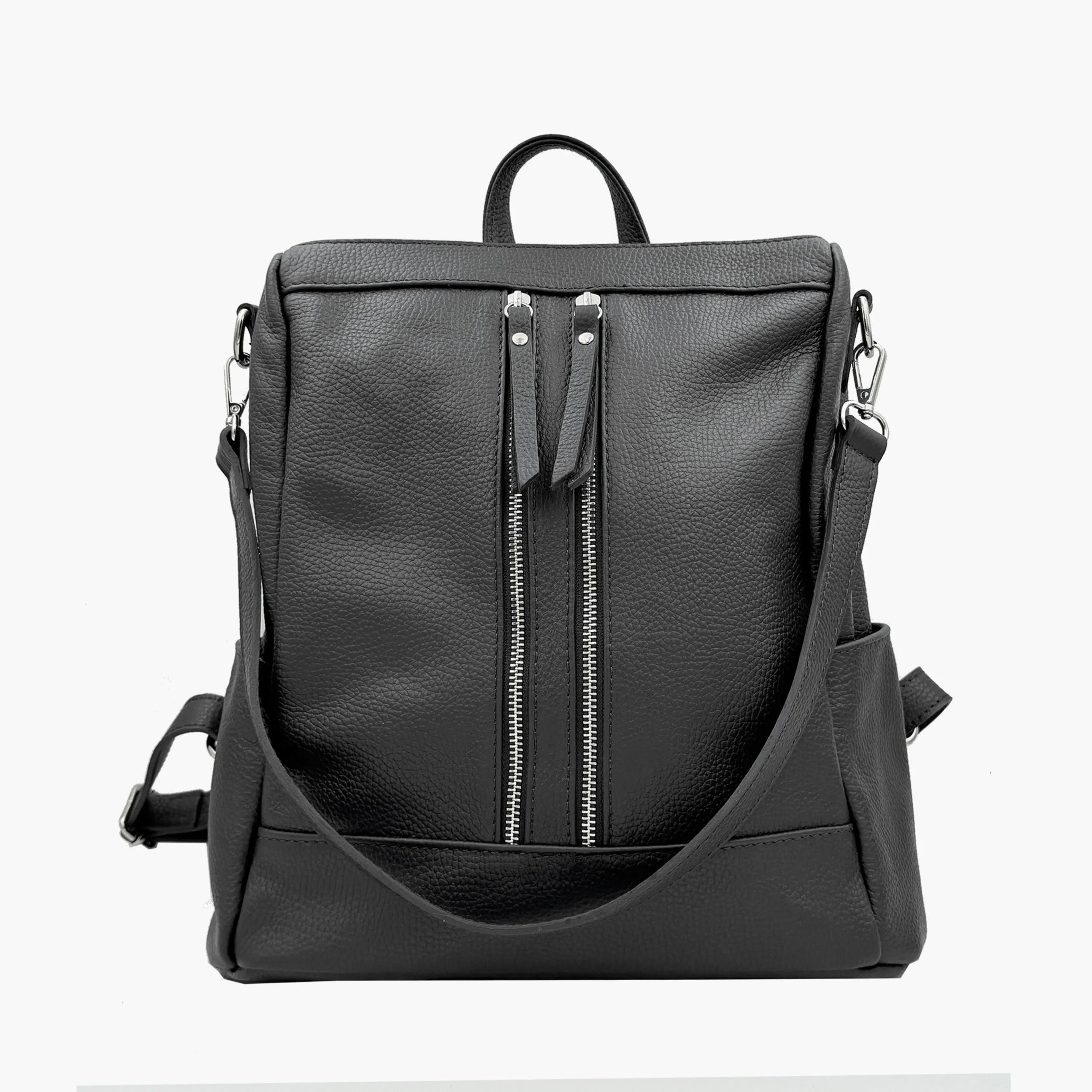 Backpack In Genuine Leather Made In Italy