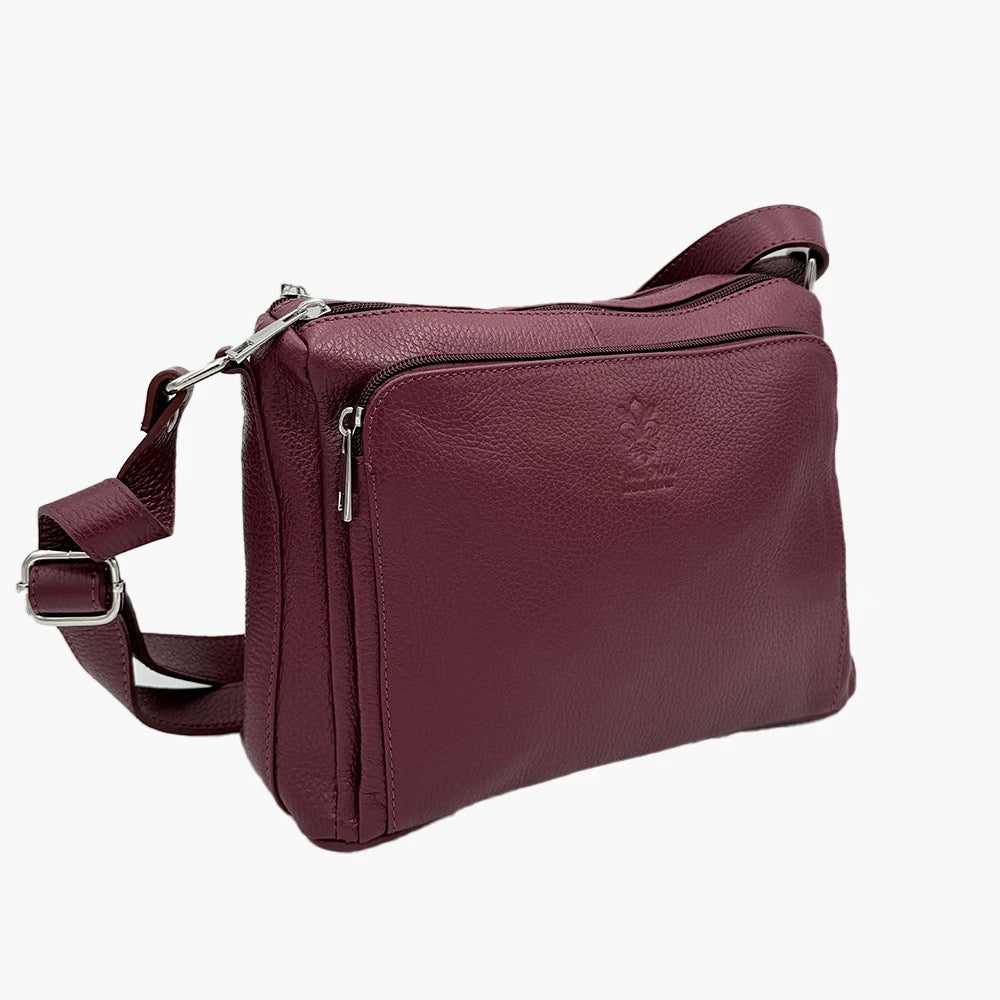 Shoulder Bag In Genuine Leather Made In Italy
