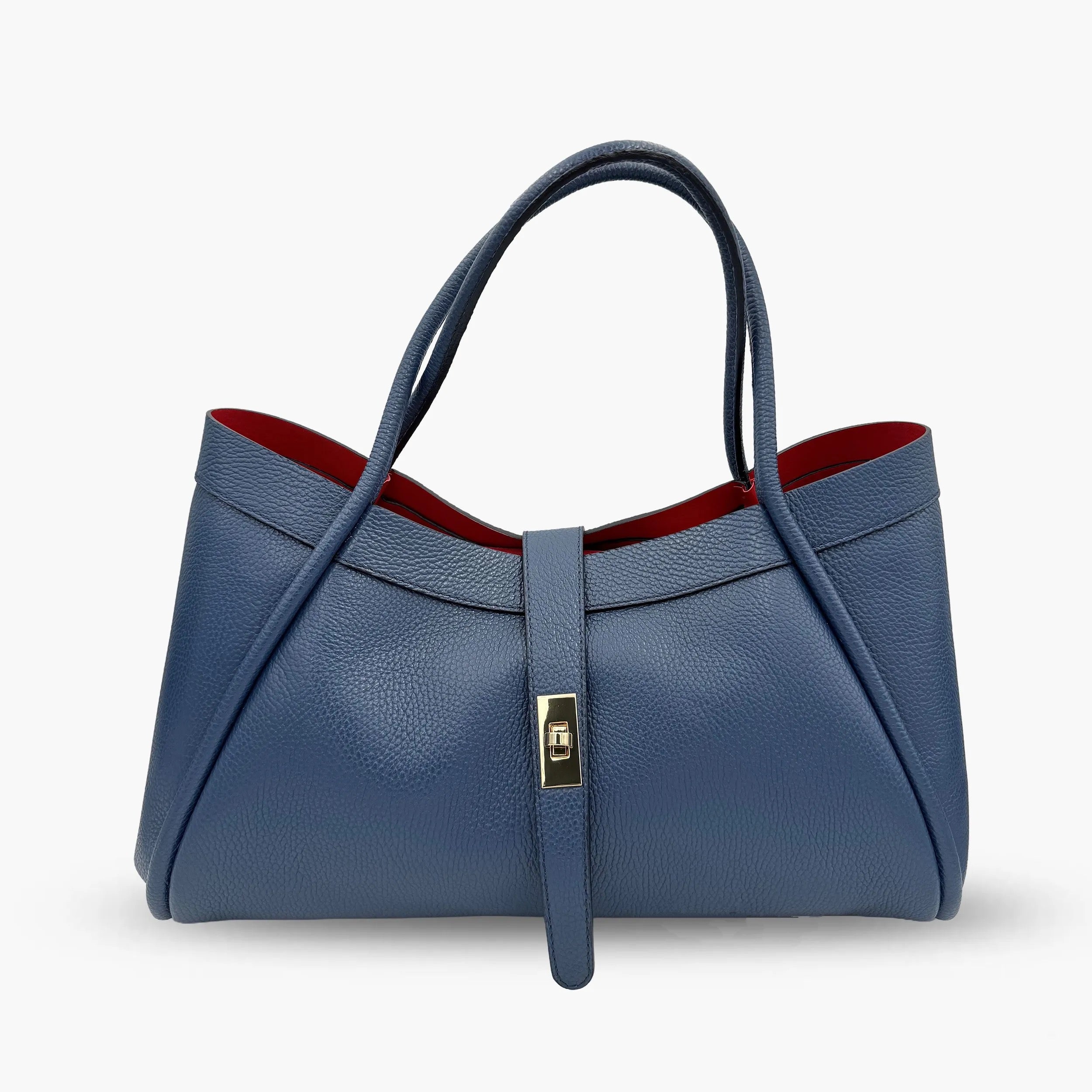 Shoulder Bag With A Beautiful Pochette In Genuine Leather Made In Italy