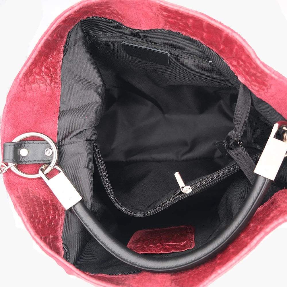Shoulder Bag In Genuine Leather Made In Italy