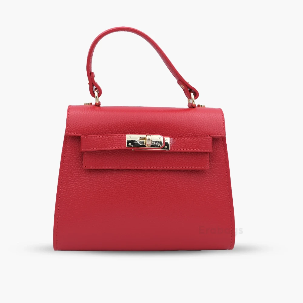 Handbag In Genuine Leather Made In Italy