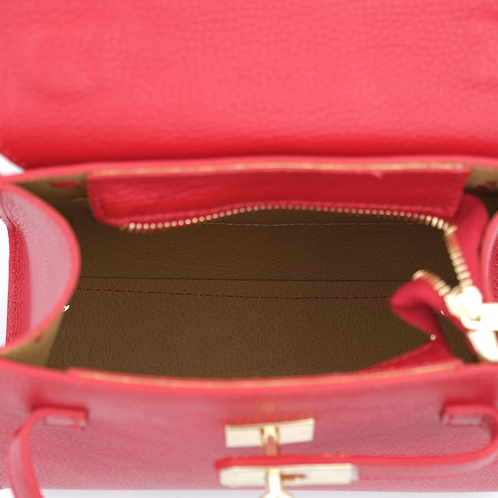 Handbag In Genuine Leather Made In Italy