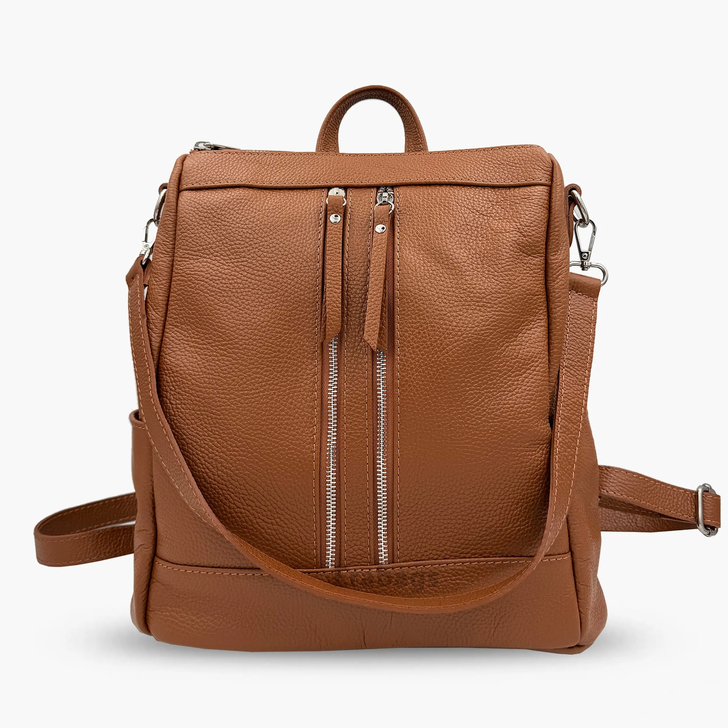 Backpack In Genuine Leather Made In Italy