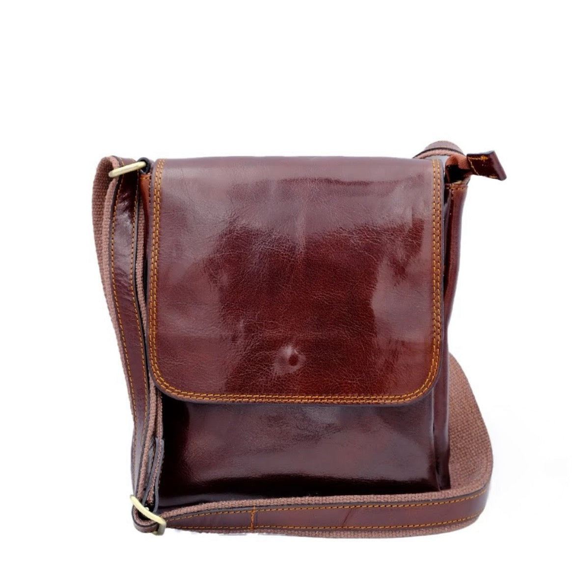 Genuine Leather Men's Shoulder Bag Made In Italy