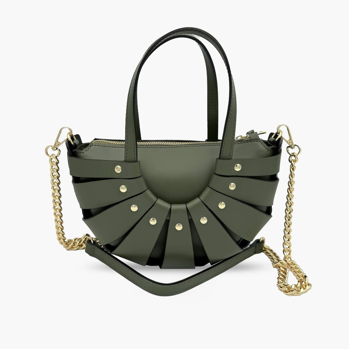 Handbag In Genuine Leather Made In Italy