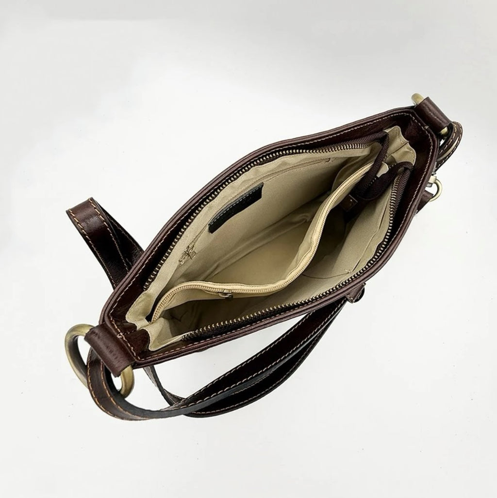 Messenger Bag In Genuine Leather Made In Italy