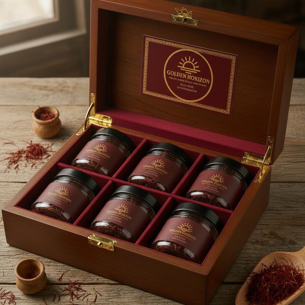 Golden Horizon Dark Brown Wood Box